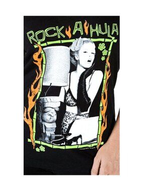 Hawaiian Black Rock A Hula Women's V-Neck Shirt - Cute Tiki Travel Novelty NWT